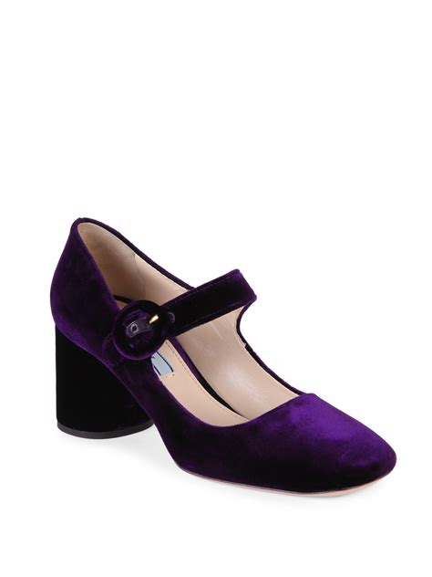 prada velvet mary jane pump purple|Prada Velvet Mary Jane Pump .